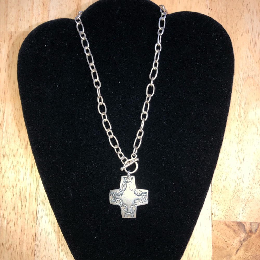 SILPADA Sterling Silver Cross Necklace Retired item. N11 - Picture 3 of 11